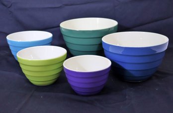 Vintage Crate And Barrel Set Of 5 Parker Nesting Bowls.