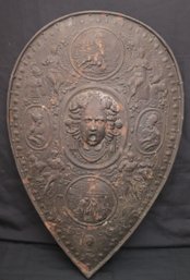 Antique Iron Parade Shield With Amazing Details