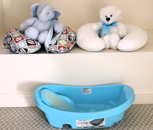 Lot Includes 2 Plush Animals, Summer 3-Stage Bathtub & 2 Multi-Purpose Baby Pillows