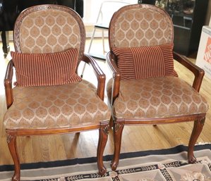 A Pair Of 2 Large Golden Chair Inc Upholstered Accent Armchairs