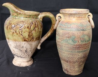 2 Large Greek Style Pottery Vessels