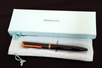 Tiffany & Co. Ball Point Pen In A Tiffany Pouch With Original Tiffany Box.