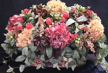 Large Faux Hydrangea Floral Centerpiece
