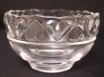 Tiffany & Co. Crystal Heart Rimmed Bowl