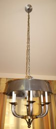 Vintage Mcm Candelabra Style Metal And Brass Chandelier