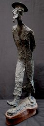 Lily Shore Walking Man Bronze Statue Signed By Artist