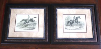 Pair Of Framed Equestrian The Flying Leap And The Standing Leap Prints