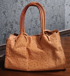 Ladies Natural Ostrich Skin Shoulder Bag.