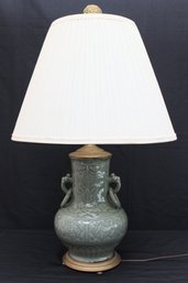 Green Chinese Celadon Glazed Porcelain Table Lamp