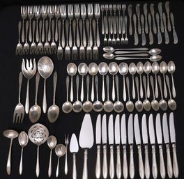 Sterling Silver Gorham Nocturne Pattern Flatware Set - 100 Pc Total