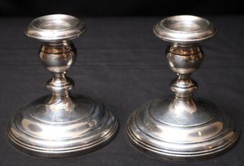 Pair Of Gorham Sterling Weighted Candlesticks 6.25' Tall