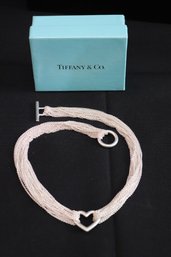 Tiffany And Co. Multi Chain / Strand Sterling 925 Silver Heart Necklace