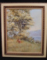 Large Landscape Painting Signed Van Cort