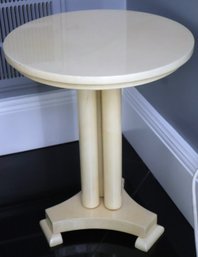 Vintage Art Deco Style Goatskin Pedestal Accent Table By Jimeco LTD
