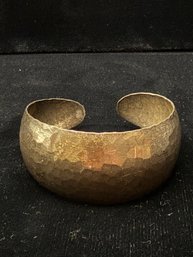Sterling Silver Vintage Hand Hammered Open Cuff Bracelet