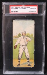 1911 Mecca Double Folders (T201) Baseball Card Featuring Nap Rucker And Jake Daubert
