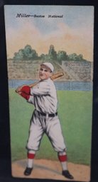 1911 T201 Mecca Double Folder Baseball Card Featuring Dots Miller Of The Boston Braves And Charles Herzog