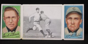 1912 T202 Hassan Triple Folder Baseball Card Featuring Frank Chance And William Foxen By Hassan Cigarettes