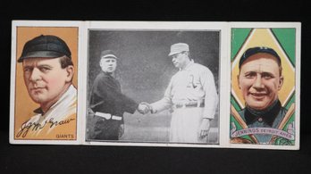 1912 Hassan Triple Folder (T202) Baseball Card Featuring John McGraw And Hughie Jennings