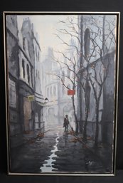 Paris Street Scene Canvas Painting By Rodolfo Tarallo