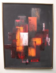 Large Vintage Framed Abstract Painting