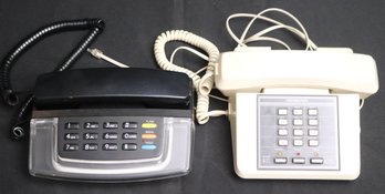 2 Retro Push Button Telephones Including Sound Design And Radio Shack