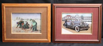 Pair Of Small Framed Decorative Prints