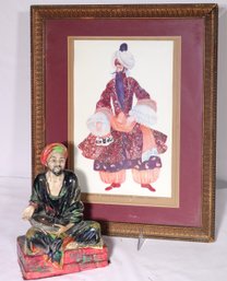 Royal Daulton Mendicant Figurine HN 1365, Includes Drawing By Nathalie Gontcharova