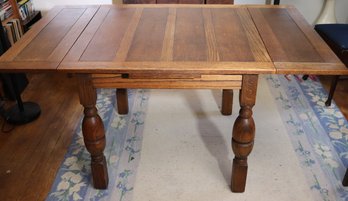 Vintage Oak Wood English Pub Style Refractory Dining Table