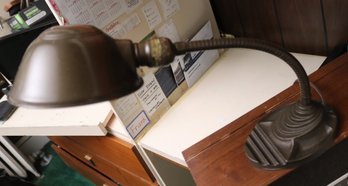 Vintage Art Deco Style Gooseneck Adjustable Metal Desk Lamp