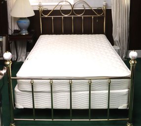 Vintage Full Size Wrought Aluminum Bed Frame With Mattress And Box Spring