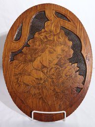 Ornate Vintage Flemish Art Pyrographic Art Portrait