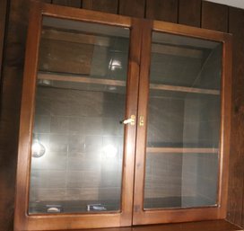 Vintage Pegged Wood Display Cabinet