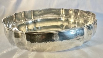 EUROPEAN SILVER (.800) LARGE FANCY OVAL FRUIT BASKET - SIGNED BATTUTU A MANO
