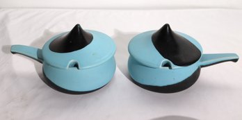 Set Of 2 Retro Lidded Bowls With Handles