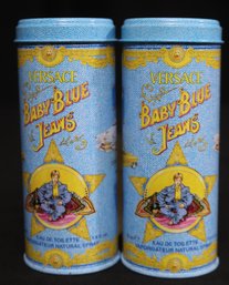 Versace Baby Blue Jeans Eau De Toilette Spray - 2 Bottles With Canisters