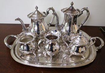 W And S Blackington Tea Set With Reed And Barton Tray