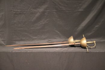 Two Vintage Ceremonial Swords With Rusted Blades.