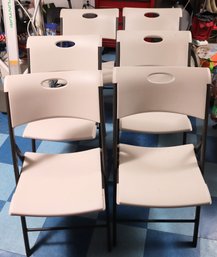 Set Of 6 Lifetime Quality Durable Frame Folding Chairs