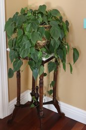 Includes A Pedestal With Marble Top And Chinese Planter Bowl