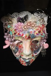 Encased Bejeweled Venetian Style Mask By Alice Harrison