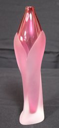 Frosted Pink Art Glass Vase