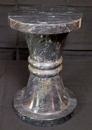 MCM Style Marble Pedestal Side Table
