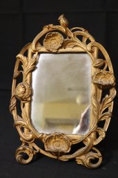 Vintage Art Nouveau Floral Design Metal Framed Mirror