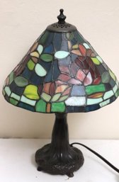 Cute Little Floral Slag Glass Lamp