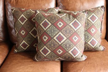 Collection Of Stylish Custom Zipper Accent Pillows With Eccentric Diamond Like Pattern