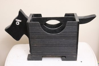 Vintage Wood Terrier Magazine Stand