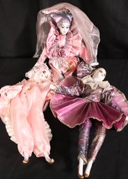Vintage Harlequin Porcelain Dolls