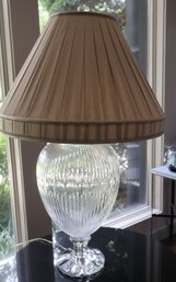 High Quality Classic Lead Crystal Table Lamp With Fabric Lamp Shade - Lamp 2 Of 2 - See Lot 30