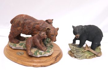 Ceramic Bear Sculpture By Wild And Wonderful Lynn Chase Limited 199/9500 And Black Bear 5620 By Andrea By Sade